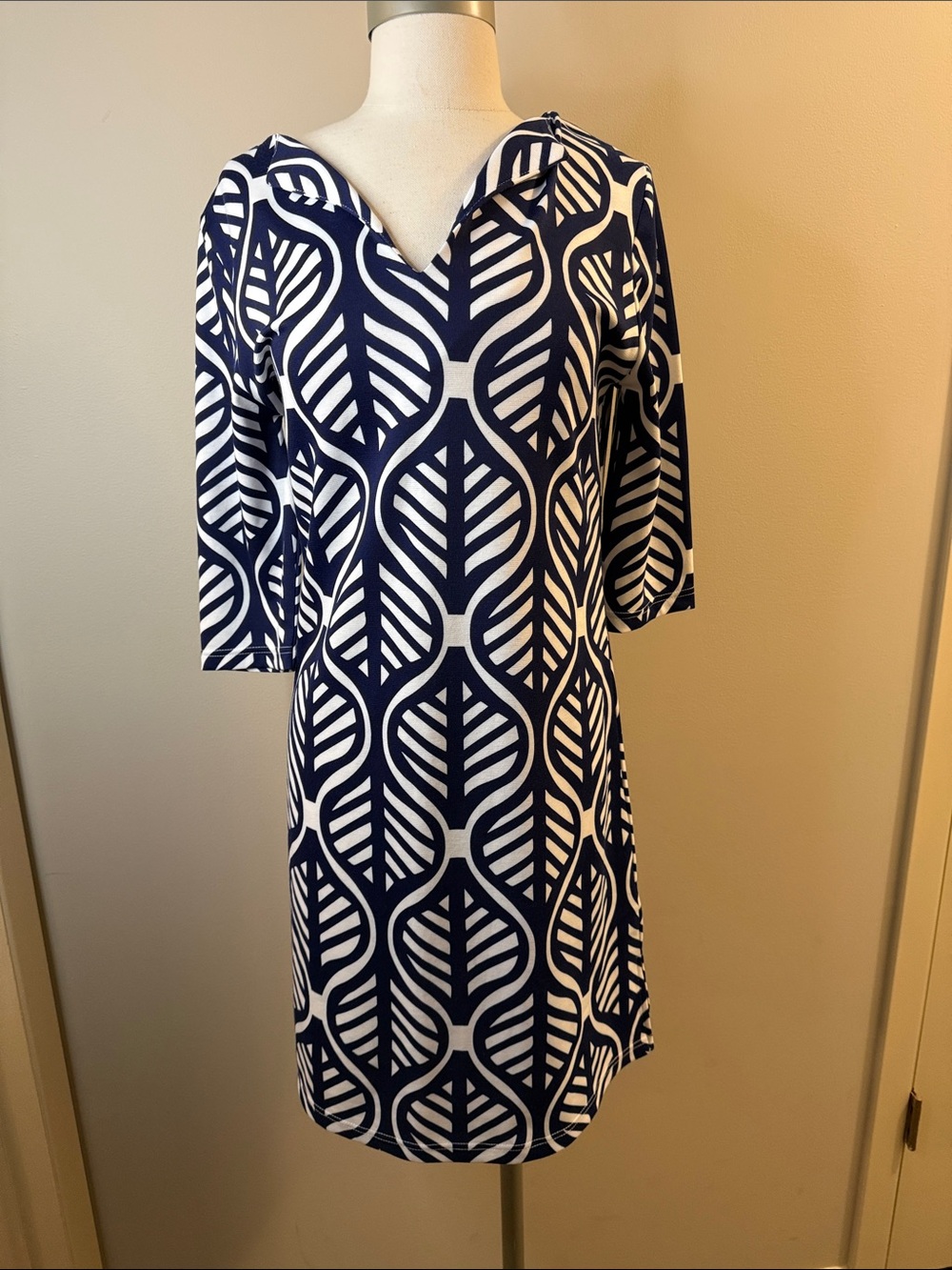 vfish Navy and White Striped Dress
